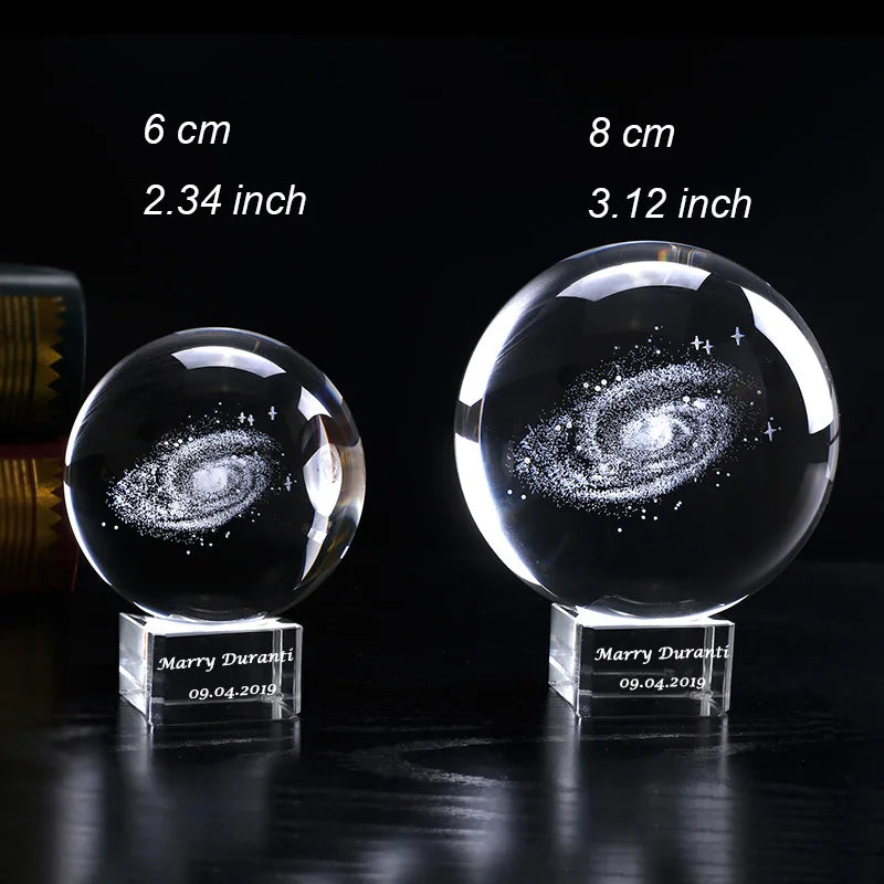 Customized Glass Base Crystal Ball Solar System 