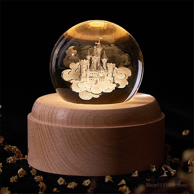 Crystal Ball Night Light Usb Charging 